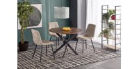 EDGAR table, top - walnut, legs - black