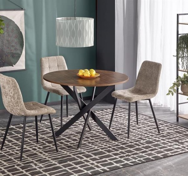 EDGAR table, top - walnut, legs - black