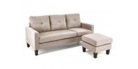 GERSON sofa with ottoman, color: beige