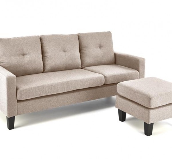 GERSON sofa with ottoman, color: beige