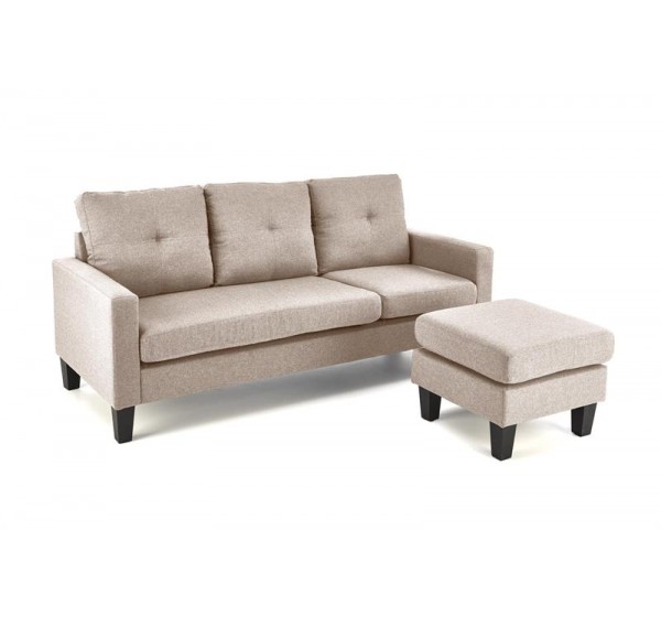GERSON sofa with ottoman, color: beige