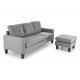 GERSON sofa with ottoman, color: grey