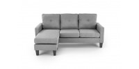 GERSON sofa with ottoman, color: grey