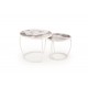 INES  set of two coffee tables, beige marble / white