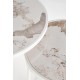 INES  set of two coffee tables, beige marble / white
