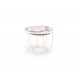 INES  set of two coffee tables, beige marble / white
