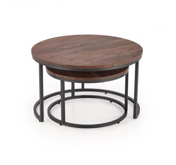 JAVA set of 2 c. tables, walnut / black