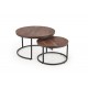 JAVA set of 2 c. tables, walnut / black