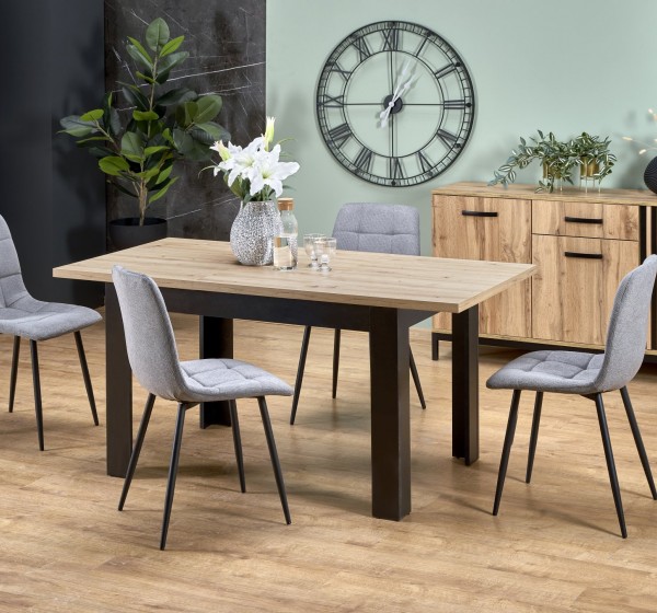 BAGIO extension table, atisan oak / black