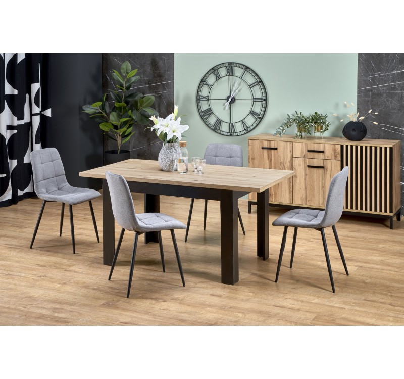 BAGIO extension table, atisan oak / black