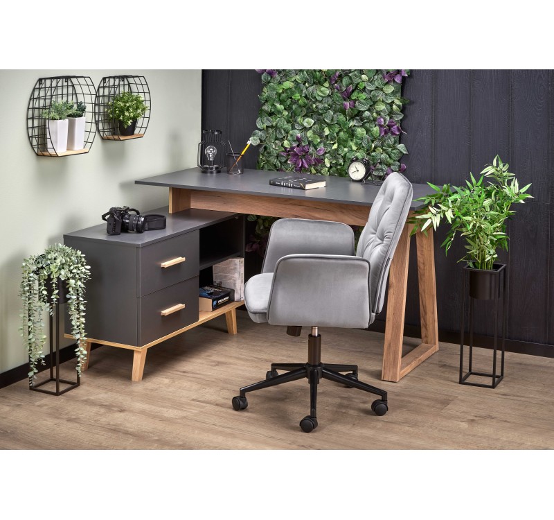 SERGIO XL, desk, anthracite matt - wotan oak
