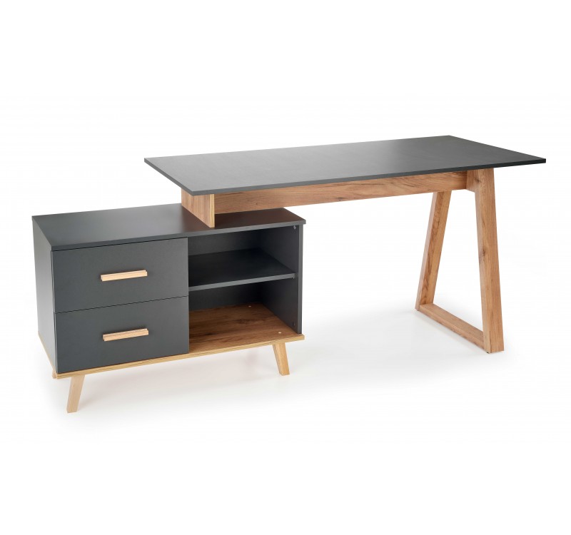 SERGIO XL, desk, anthracite matt - wotan oak
