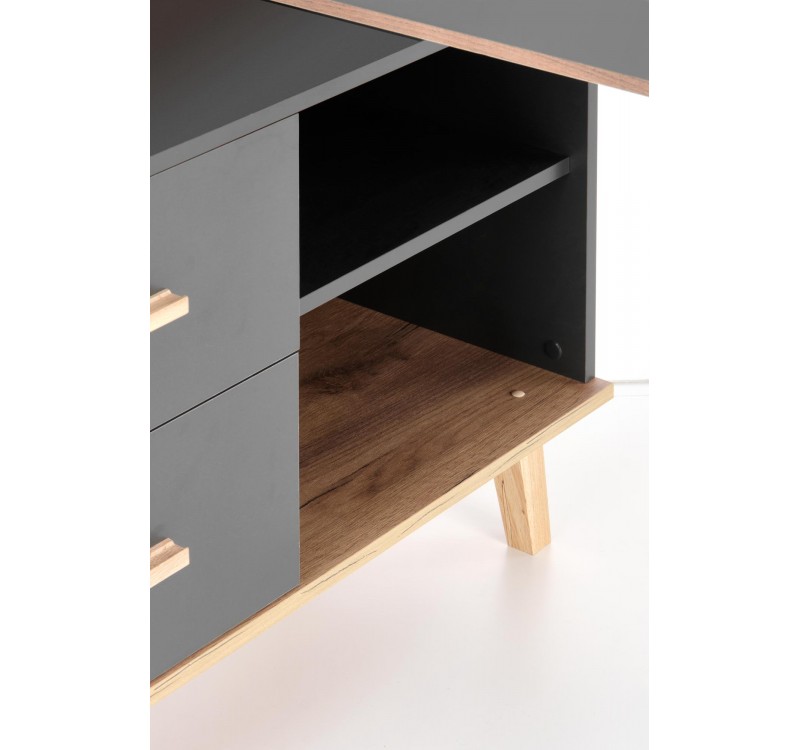 SERGIO XL, desk, anthracite matt - wotan oak