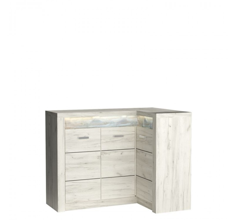 INDIANAPOLIS corner chest of drawers KAT I15 kraft white