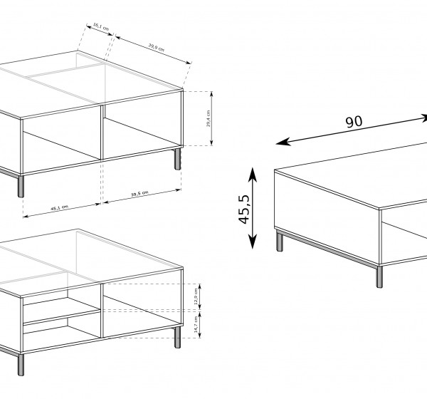 LINKaSTYLE coffee table LS6 cashmere