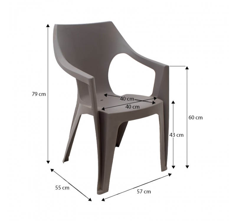 Πολυθρόνα πολυπροπυλενίου Dante χρώμα cappuccino 57x55x79εκ.