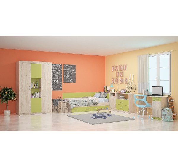 Σετ παιδικού δωματίου δρυς πράσινο ANDY DIOMMI 31-002