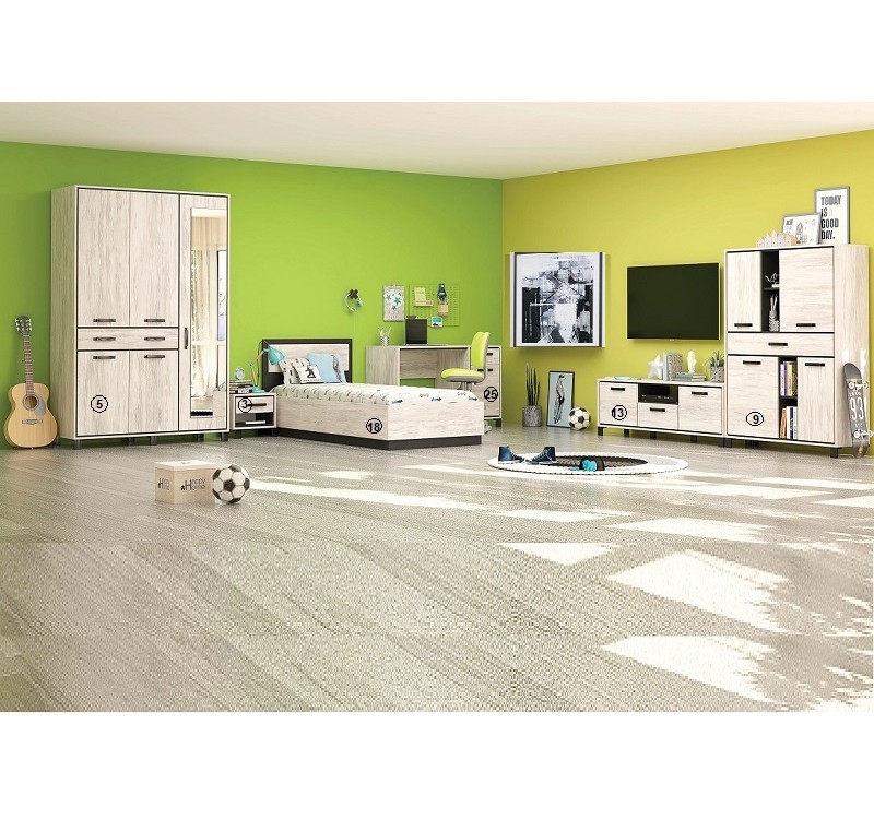 Σετ ξύλινο δωματίου Evelin1 90x200 DIOMMI 31-055