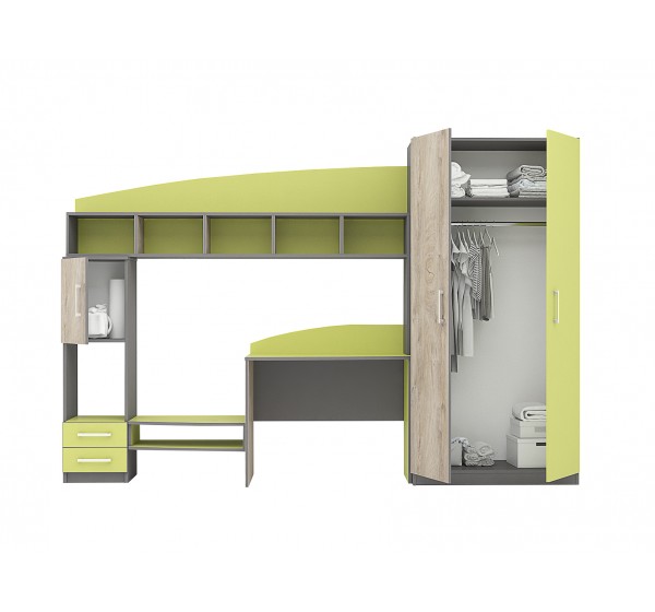 Παιδική σύνθεση γραφείου TOMAS grafit/norte/green DIOMMI 31-066