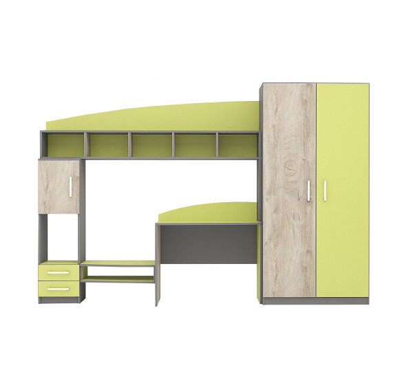 Παιδική σύνθεση γραφείου TOMAS grafit/norte/green DIOMMI 31-066
