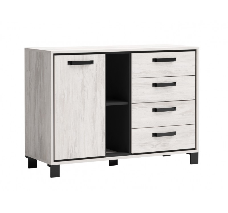 Συρταριέρα Evelin M11 110x43x80 oak blanco/antracite DIOMMI 31-078