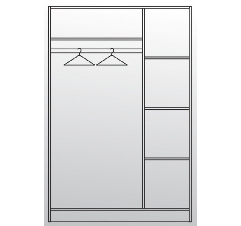 Τρίφυλλη ντουλάπα με καθρέφτη Apolo3 120x52x181 DIOMMI 33-136