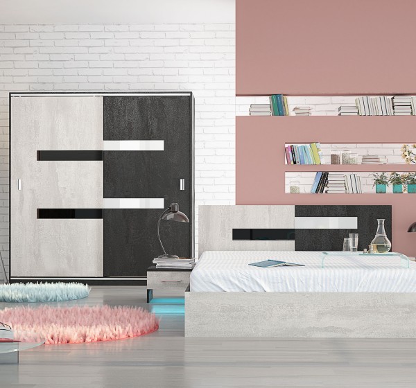 Σετ κρεβατοκάμαρας Vega silk nero/silk light 160x200 DIOMMI 33-115