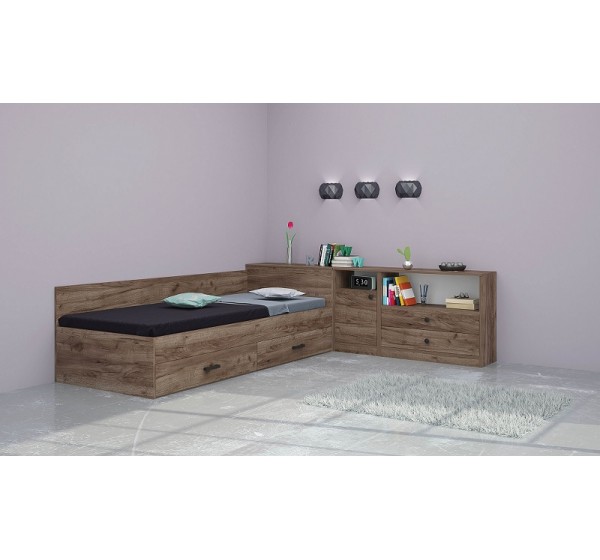 Κρεβάτι με συρτάρια και ντουλάπι Marea 82x190 DIOMMI 33-279