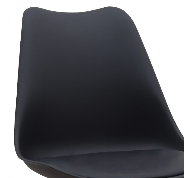 Καρέκλα τραπεζαρίας Viva Megapap PP - PU μαύρο - ξύλινο φυσικό πόδι 48,5x54x80εκ.