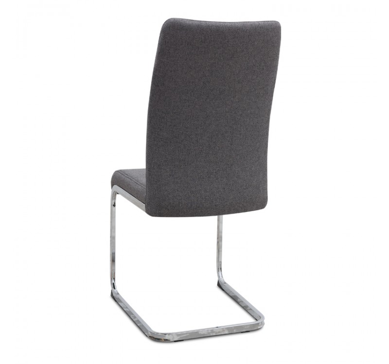 Καρέκλα τραπεζαρίας Laura Megapap γκρι ύφασμα - μεταλλική βάση χρωμίου 42x58x98εκ.