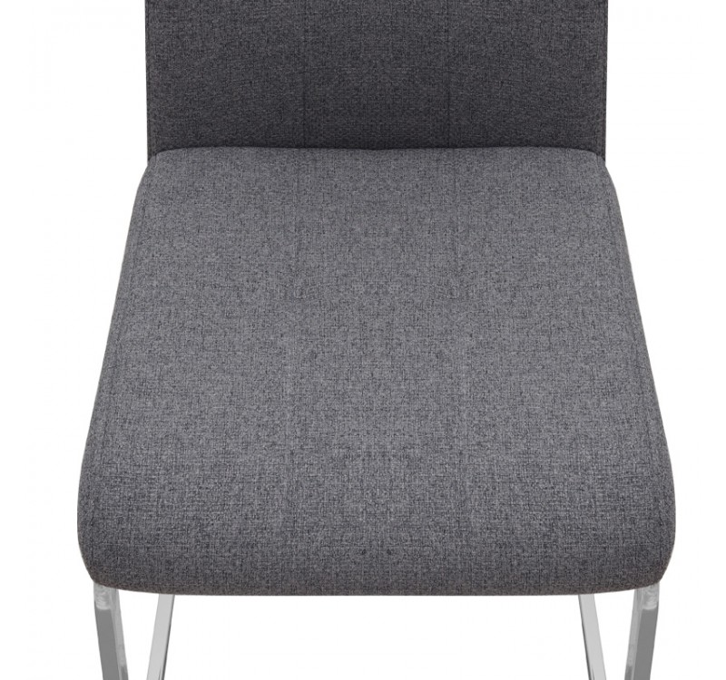 Καρέκλα τραπεζαρίας Laura Megapap γκρι ύφασμα - μεταλλική βάση χρωμίου 42x58x98εκ.