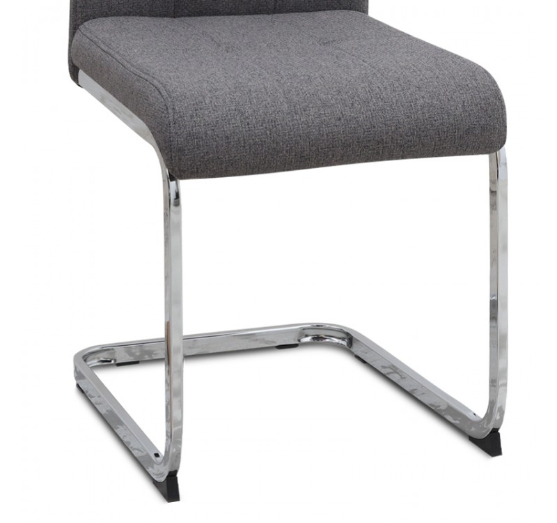 Καρέκλα τραπεζαρίας Laura Megapap γκρι ύφασμα - μεταλλική βάση χρωμίου 42x58x98εκ.