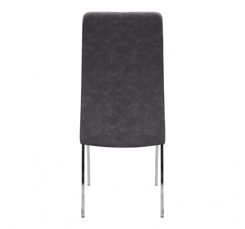 Καρέκλα τραπεζαρίας Alma Megapap γκρι PU - μεταλλικό πόδι χρωμίου 42x53x97εκ.