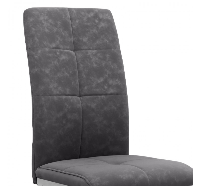 Καρέκλα τραπεζαρίας Alma Megapap γκρι PU - μεταλλικό πόδι χρωμίου 42x53x97εκ.