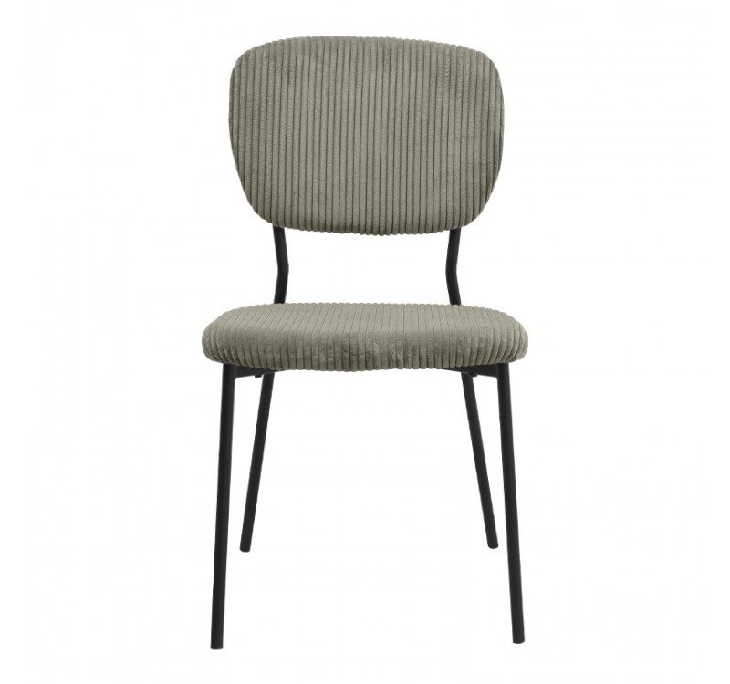 Καρέκλα τραπεζαρίας Kevin Megapap λαδί ύφασμα - μεταλλικό μαύρο πόδι 48x51x87εκ.
