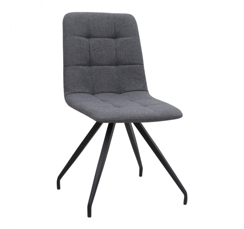 Καρέκλα τραπεζαρίας Bianca Megapap γκρι ύφασμα - μεταλλικό μαύρο πόδι 43x56x84εκ.