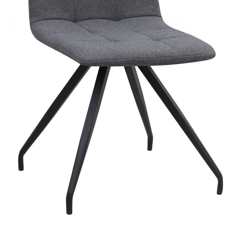Καρέκλα τραπεζαρίας Bianca Megapap γκρι ύφασμα - μεταλλικό μαύρο πόδι 43x56x84εκ.