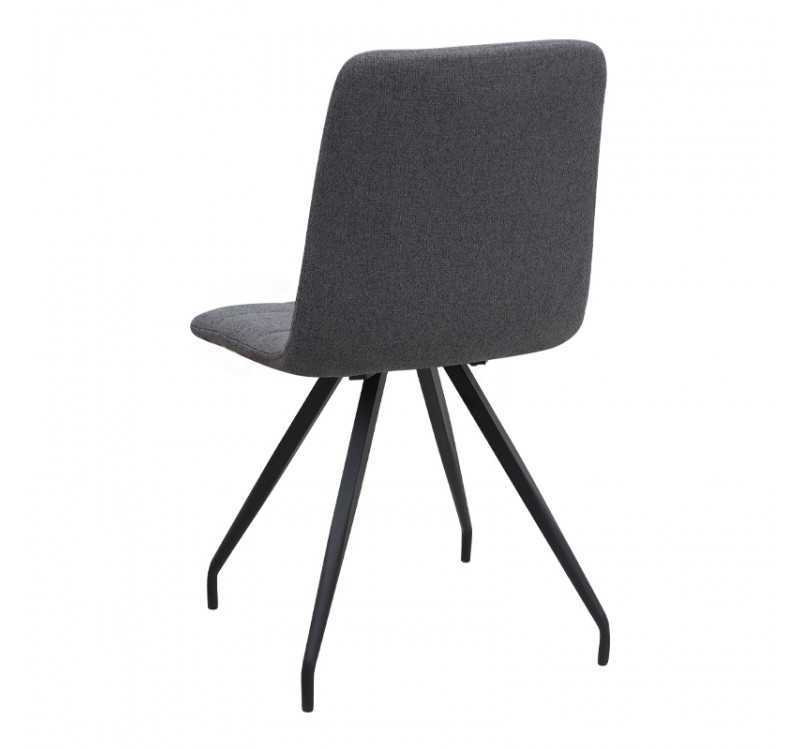 Καρέκλα τραπεζαρίας Bianca Megapap γκρι ύφασμα - μεταλλικό μαύρο πόδι 43x56x84εκ.