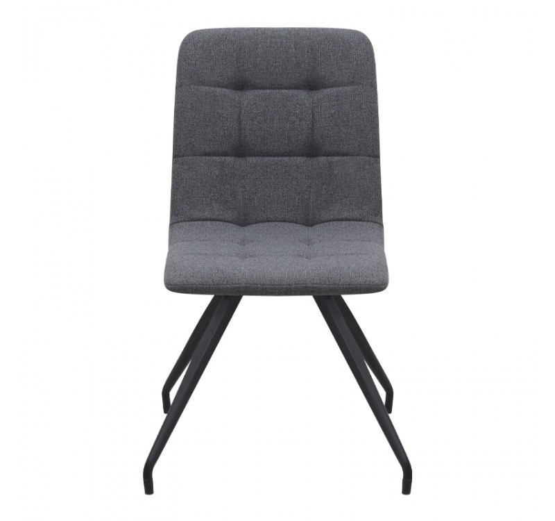 Καρέκλα τραπεζαρίας Bianca Megapap γκρι ύφασμα - μεταλλικό μαύρο πόδι 43x56x84εκ.