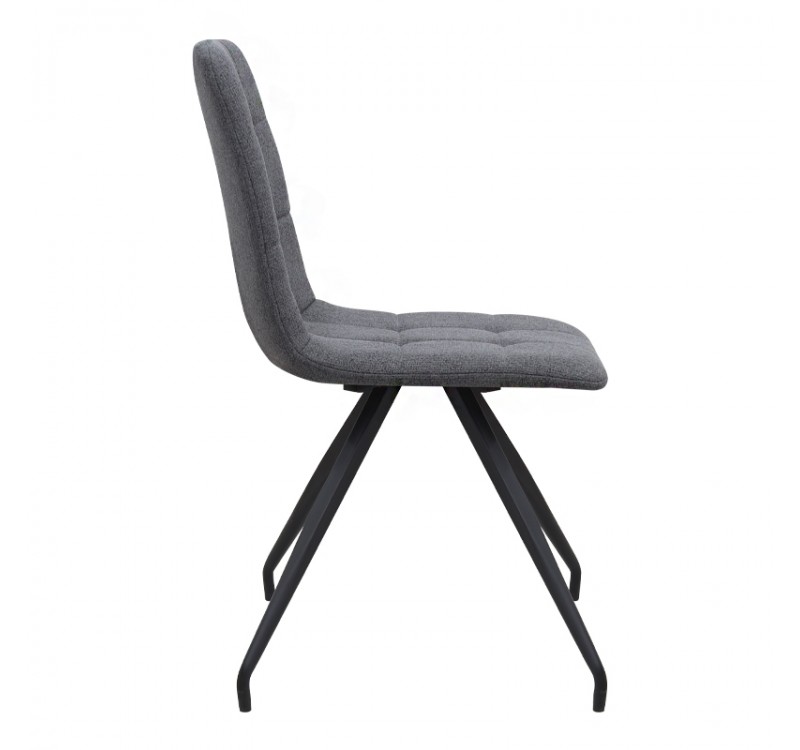 Καρέκλα τραπεζαρίας Bianca Megapap γκρι ύφασμα - μεταλλικό μαύρο πόδι 43x56x84εκ.