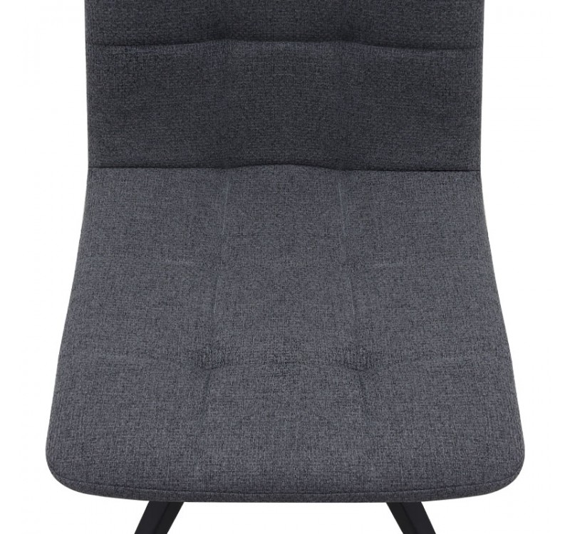 Καρέκλα τραπεζαρίας Bianca Megapap γκρι ύφασμα - μεταλλικό μαύρο πόδι 43x56x84εκ.