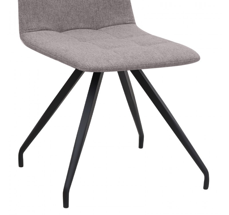 Καρέκλα τραπεζαρίας Bianca Megapap ανοιχτό μπεζ ύφασμα - μεταλλικό μαύρο πόδι 43x56x84εκ.