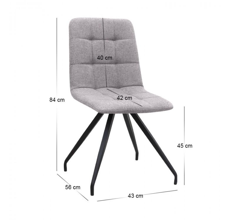 Καρέκλα τραπεζαρίας Bianca Megapap ανοιχτό μπεζ ύφασμα - μεταλλικό μαύρο πόδι 43x56x84εκ.