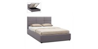 Κρεβάτι Kingston Megapap βελούδινο με αποθηκευτικό χώρο χρώμα γκρι 160x200εκ.