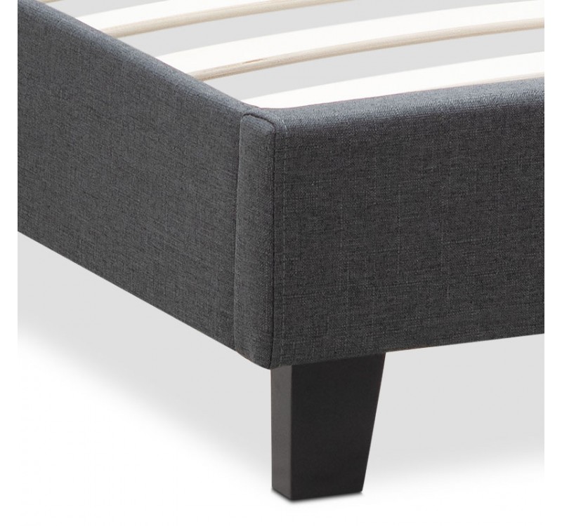 Κρεβάτι Flat Megapap υφασμάτινο χρώμα ανθρακί 150x200εκ.