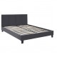 Κρεβάτι Flat Megapap από τεχνόδερμα χρώμα μαύρο ματ 150x200εκ.