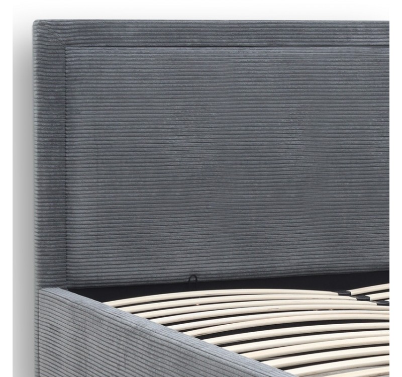 Κρεβάτι Velar Megapap υφασμάτινο με αποθηκευτικό χώρο χρώμα γκρι 160x200εκ.