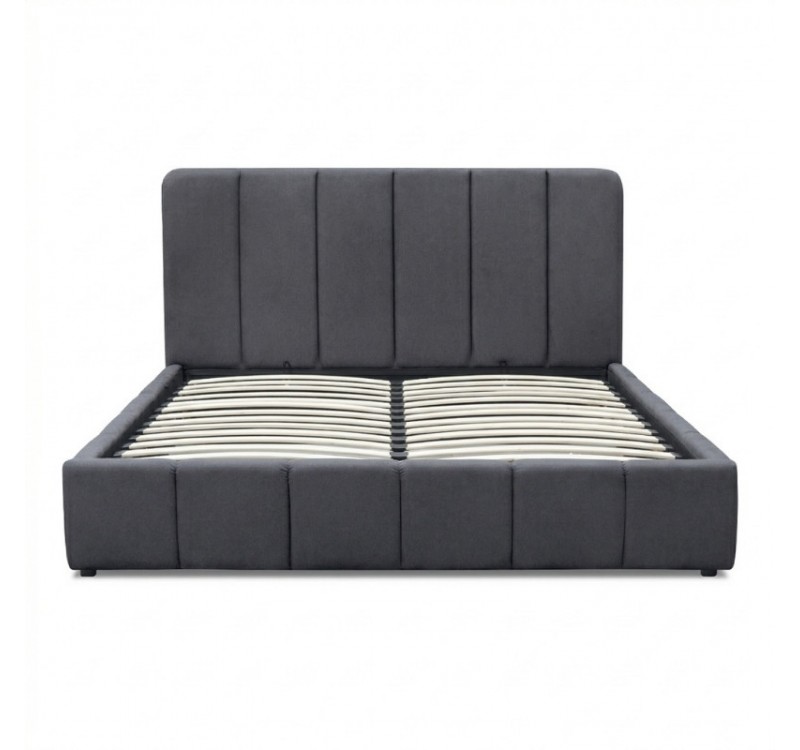 Κρεβάτι Nival Megapap υφασμάτινο με αποθηκευτικό χώρο χρώμα ανθρακί 160x200εκ.