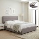Κρεβάτι Olmo Megapap βελούδινο με αποθηκευτικό χώρο χρώμα γκρι 160x200εκ.