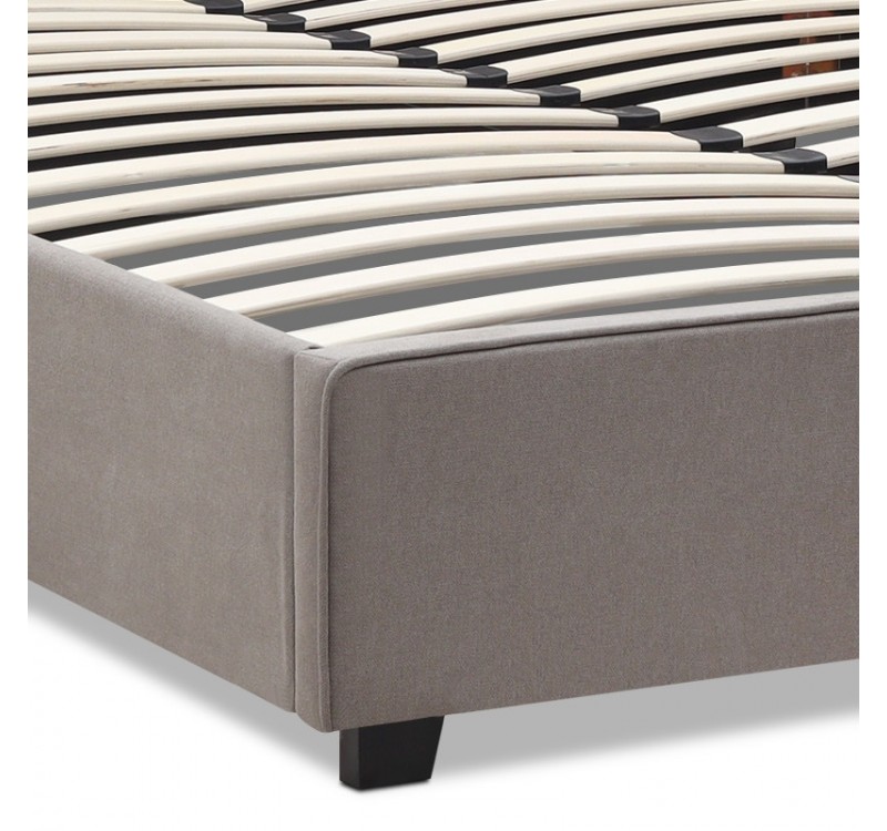 Κρεβάτι Verona Megapap υφασμάτινο με αποθηκευτικό χώρο χρώμα γκρι - μπεζ 160x200εκ.